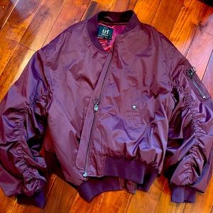Zara TRF collection Bomber Jacket. Size is XL and the color is dark red.